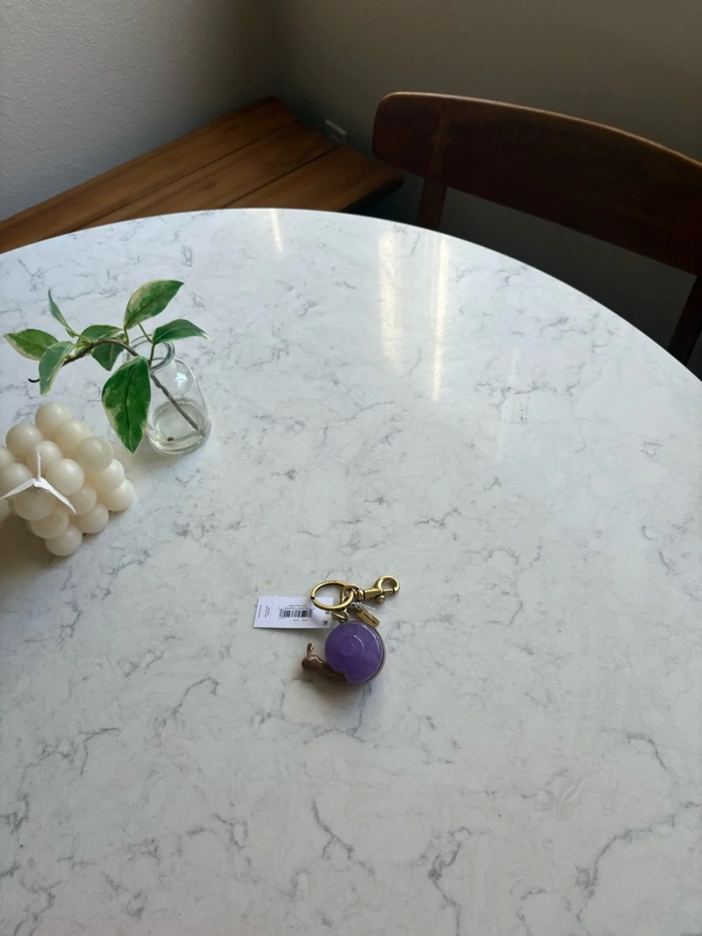 COACH Purple Multi Snail Charm Key & Card Holder Accent